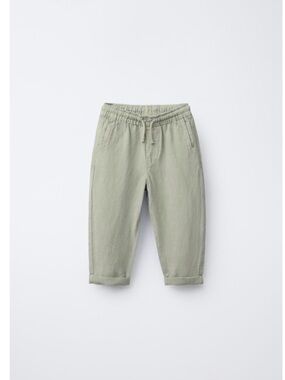 Zara Kids Light Sage Drawstring Trousers